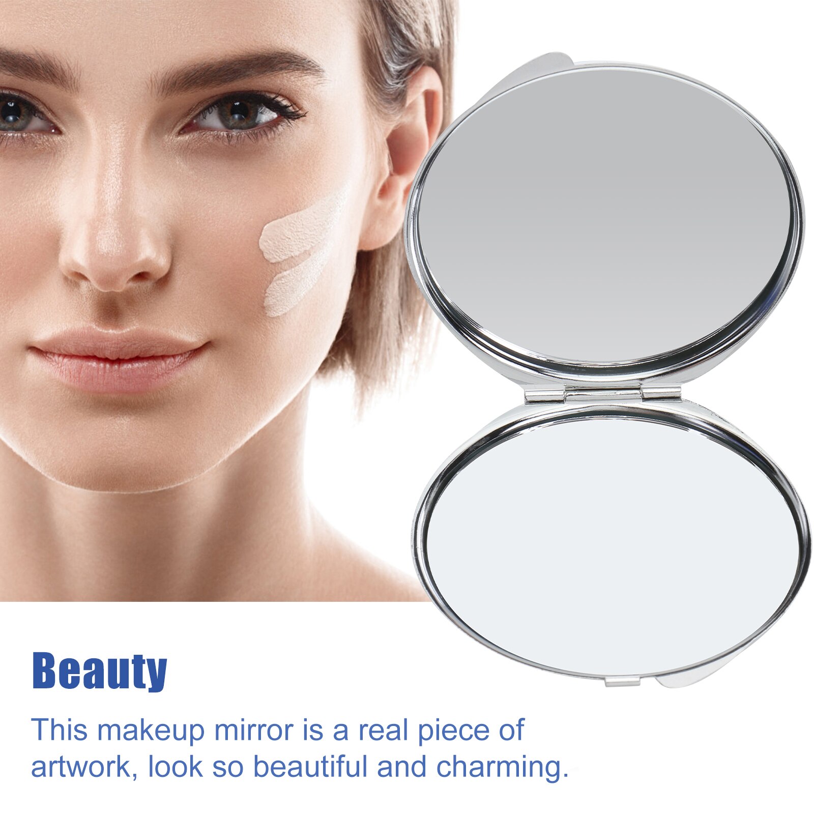 1Pc Mirror Small Pocket Mirror Travel Vanity Mirror Makeup Mirror for Lady