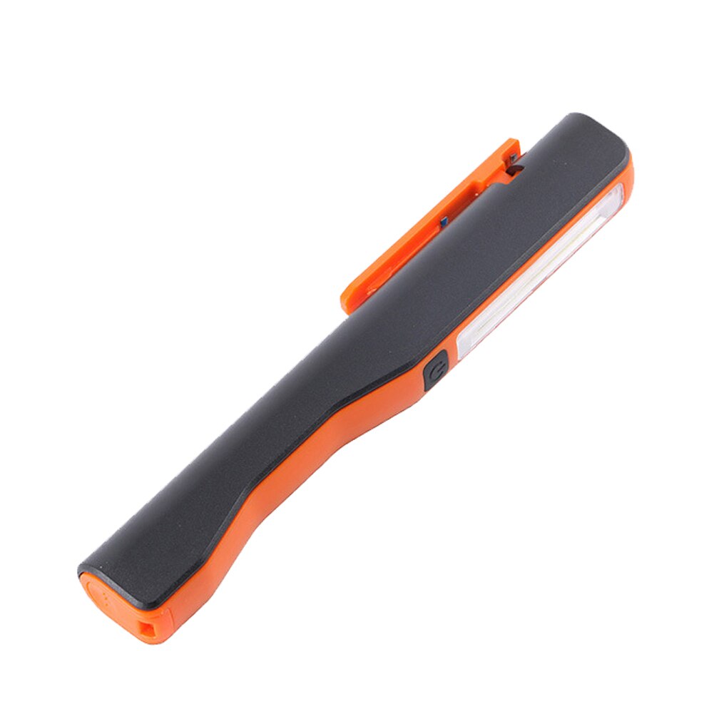50% SALES!Portable Pen Shape COB LED Flashlight USB Rechargeable Magnetic Work Light Lamp: Orange