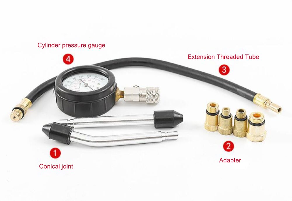 Gasoline Engine Compression Tester Petrol Engine Cylinder Automobile Pressure Gauge Tester Automotive Test Tool Kit