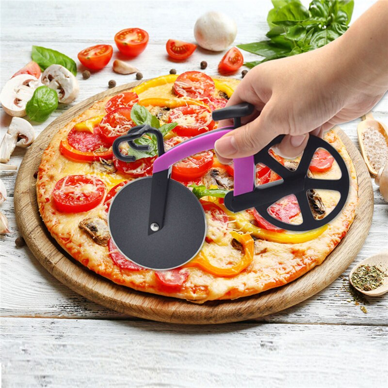 Coupe-Pizza en acier inoxydable, Gadget de cuisine, couteau à Pizza en forme de vélo, roue de vélo, rouleau de vélo, couteau à Pizza, outils de cuisine