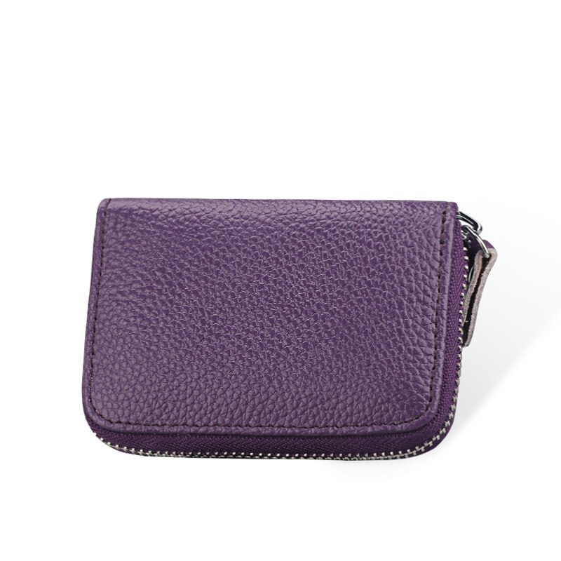 KEVIN YUN Brand Candy Colors Women Credit Card Holder Genuine Leather Wallet Purse ID Card Case: purple