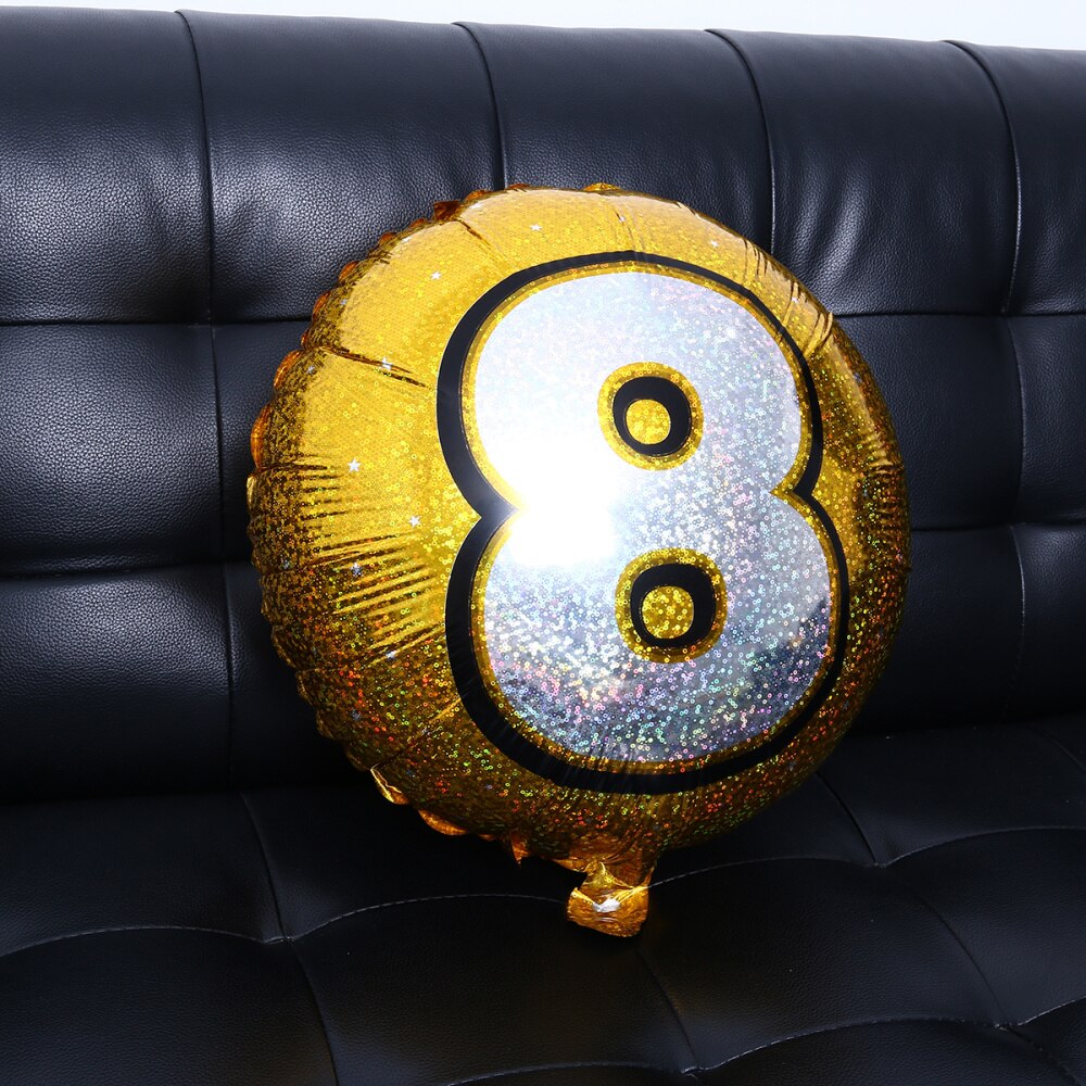 Number 4 Helium Foil Balloons Birthday Number Balloons 4 for Wedding Anniversary Decoration (Gold)