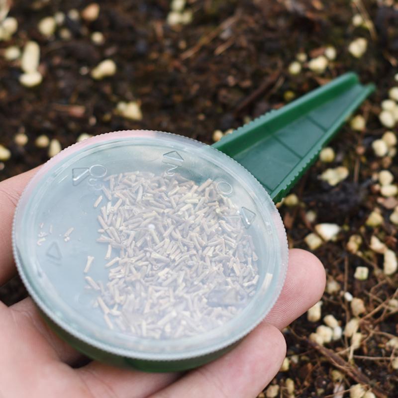 Herramienta dispensadora de semillas para jardinería, herramienta de mano ajustable de 5 engranajes, para jardín, flores y plantas