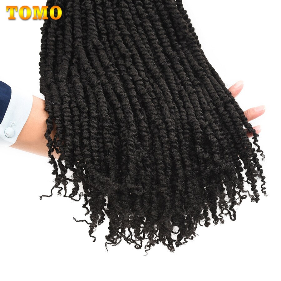 TOMO 18 Zoll 45cm Frühling Leidenschaft Twist Häkeln Haar Ombre Synthetische Flechten Haar Extensions 12 Wurzeln Flauschigen Häkeln Zöpfe