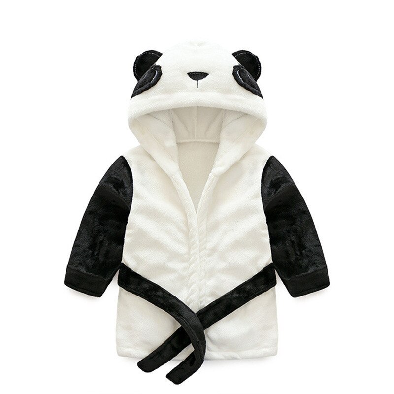 Baby hætte badekåbe sødt animalsk design flannel ultra blødt badehåndklæde til 2-6 år gammelt småbørn børn pyjamas nattøj badevikle
