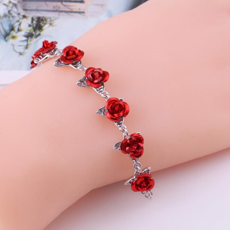 Pulsera romántica de rosas para dama de honor, joyería encantadora, del Día de la madre para mujeres y niñas