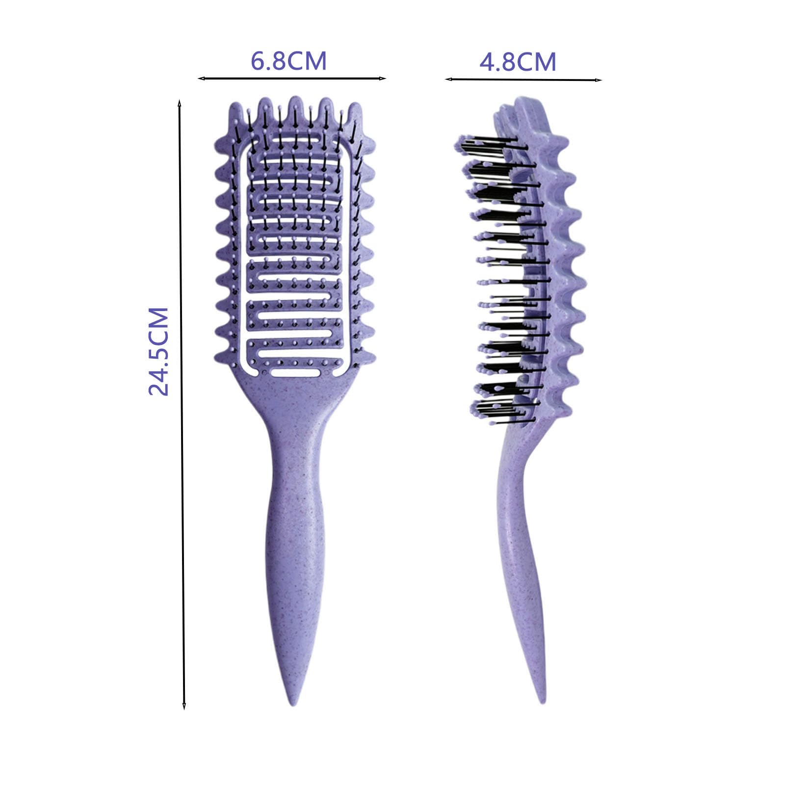 Cepillo de pelo rizado, cepillo de peinado hueco, peine para Barba, cepillo para desenredar, herramientas de estilismo multiusos para el hogar: Negro