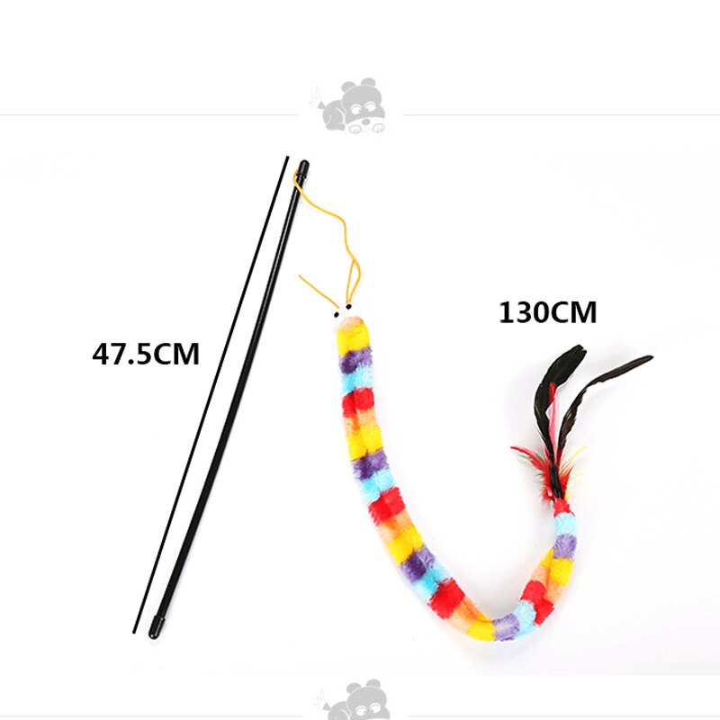 Varita de gato de juguete con plumas para gatos, juguete interactivo para gatos, varita de colores, suministros de Gato, accesorios para gatos