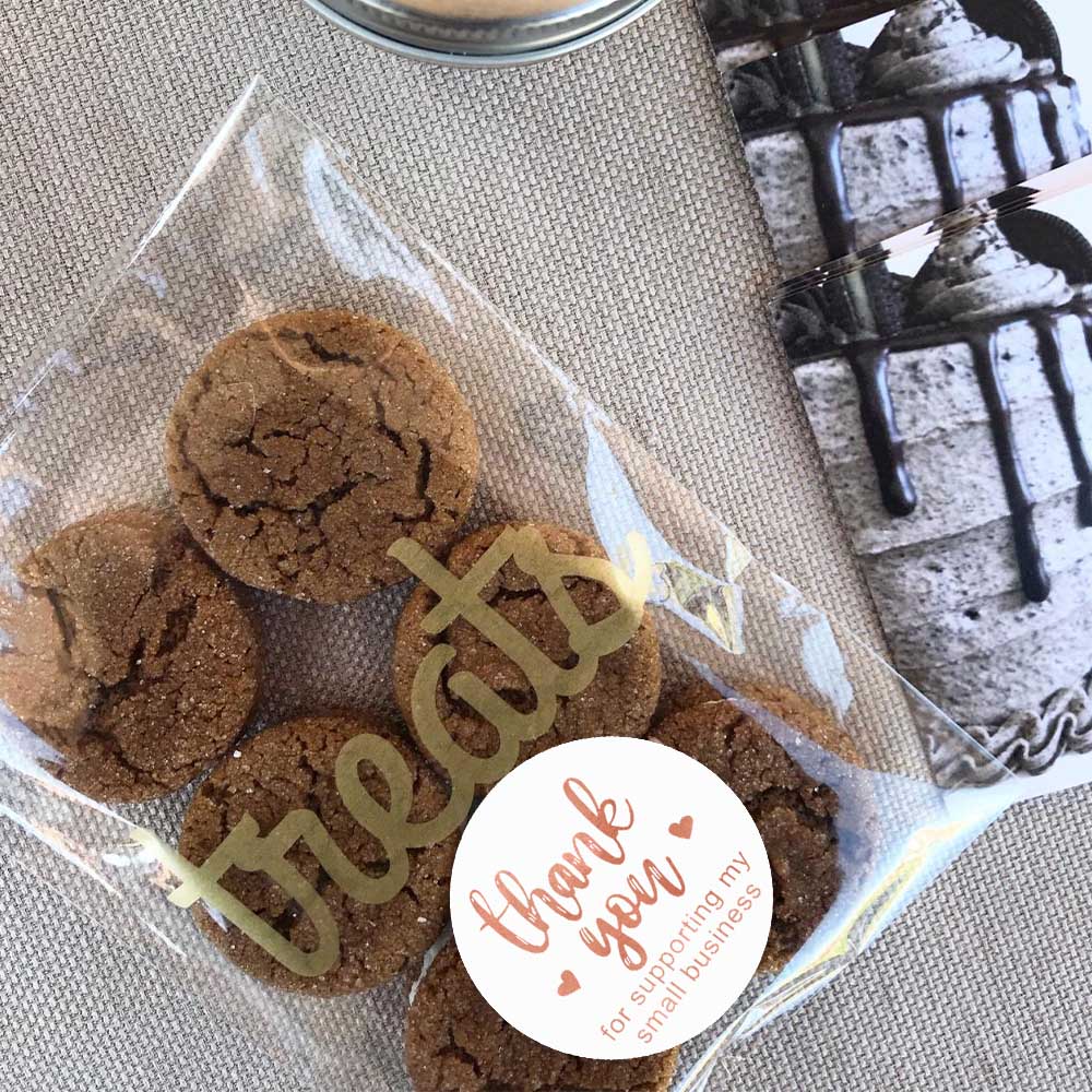 Roségouden folie bedanksticker 1 inch wit papier 500 stuks/rol ter ondersteuning van mijn bedrijf decoratie sluitlabels