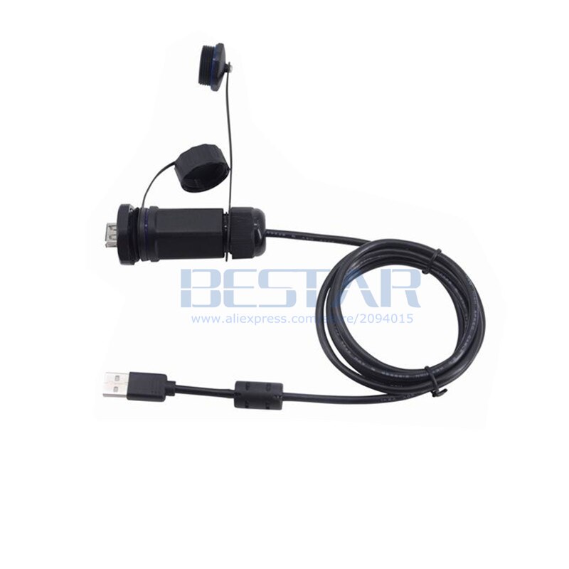 USB 2.0 Data Connector Waterproof Aviation Plug Socket 1M 1.5M 3M Line USB M25 Female Water Proof Extension Cable 3ft 5ft 10ft