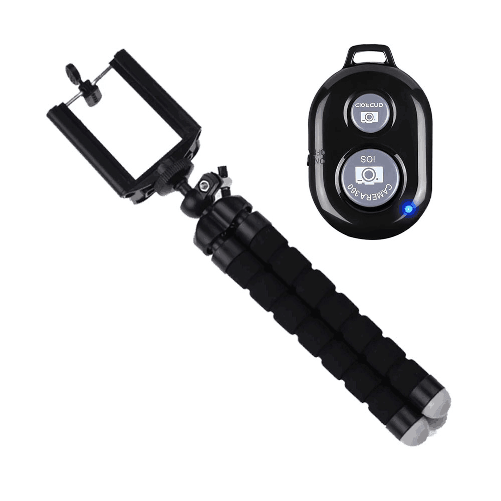 Statyw Statyw do telefonu Uchwyt do aparatu mobilnego Klips do smartfona Monopod Statyw Tripe Octopus Mini statyw Opcjonalny bezprzewodowy pilot zdalnego sterowania: Srebrny