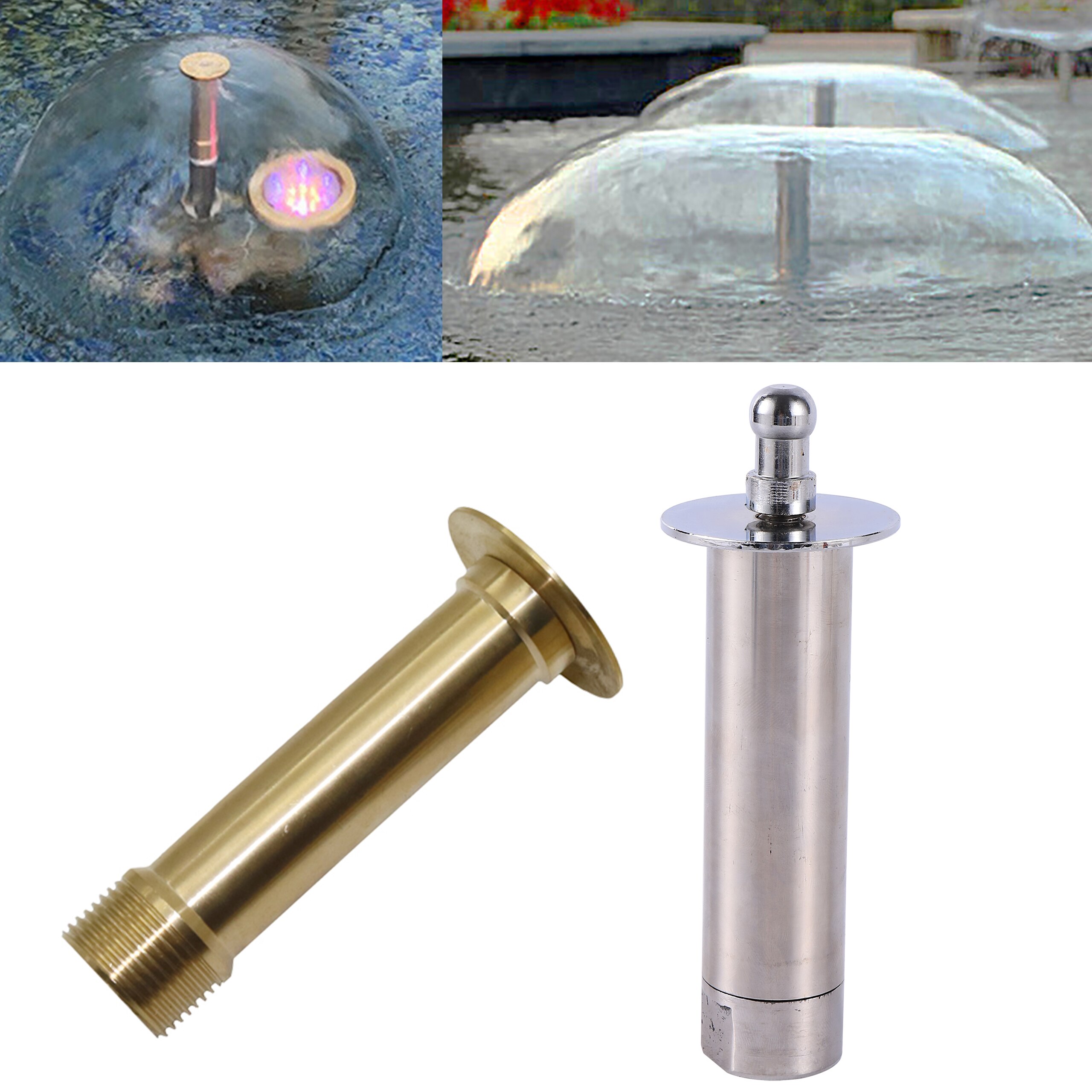 1/2 &quot;3/4&quot; Draad Halfbolvormige Fontein Rvs Messing Sprinkler Fontein Nozzle Park Zwembad Decoratieve Fontein