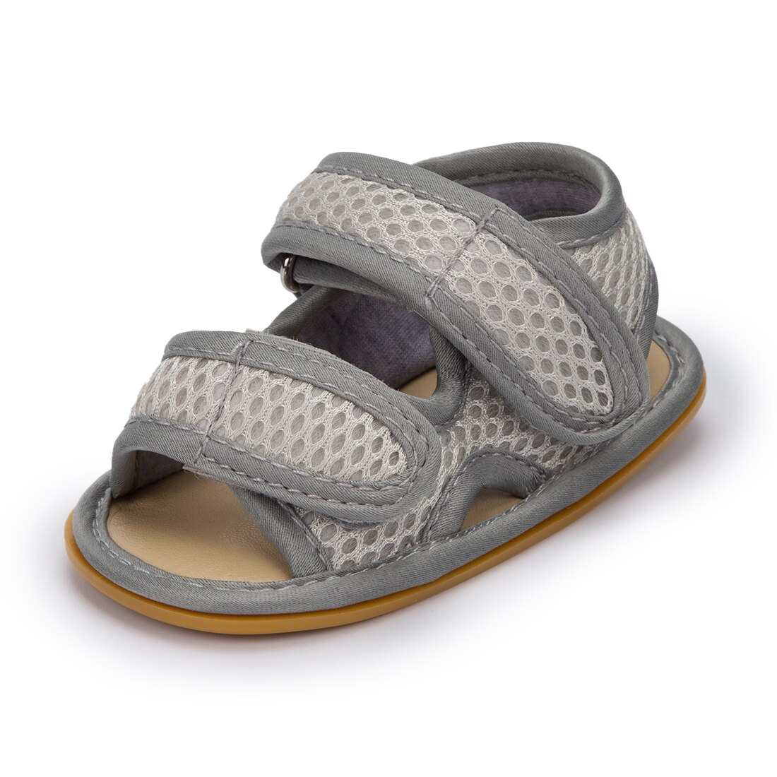 Sandales souples antidérapantes pour bébés filles et garçons de 0 à 18 mois, chaussures d'extérieur, de première: gray / 7-12 mois