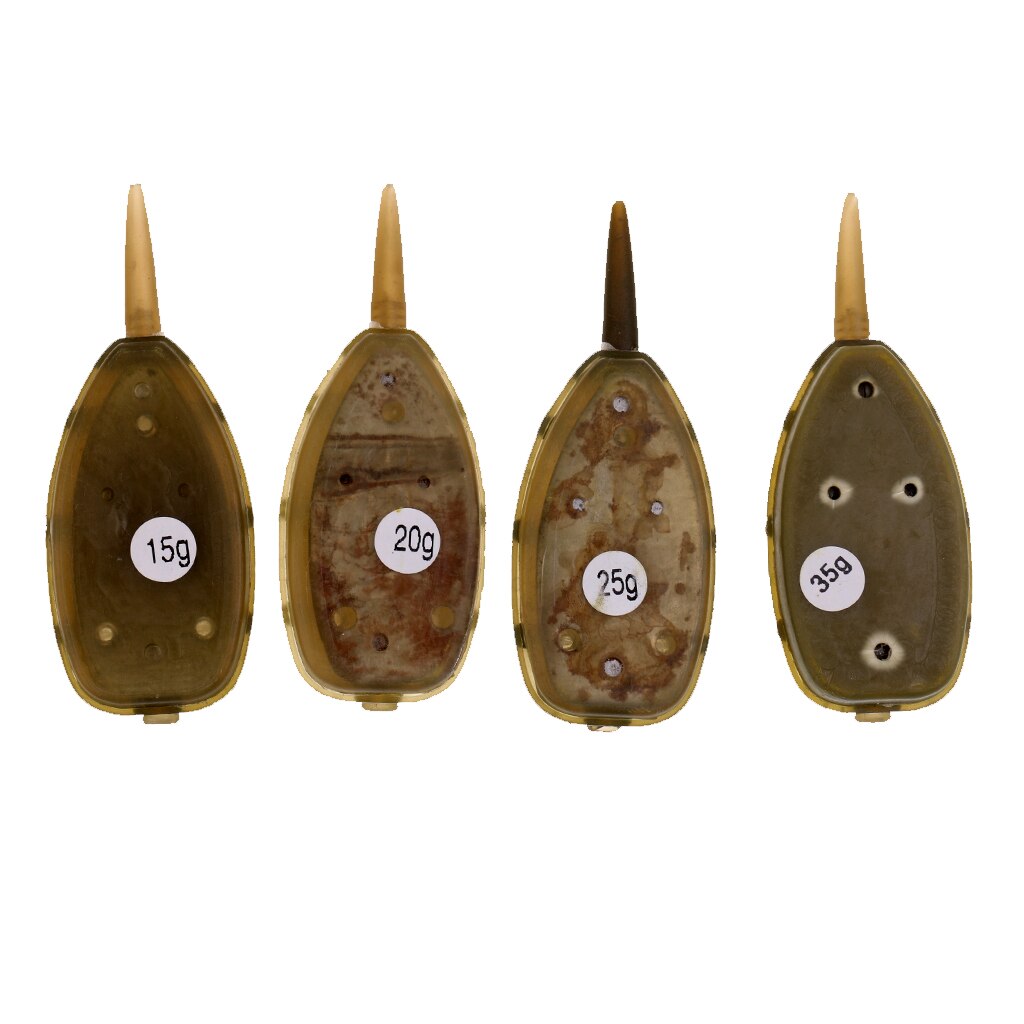 4Pcs Assorted In-line Method Feeder Fishing Feeding Lead Sinker 20g 25g 30g 35g