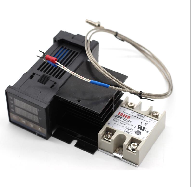 Digital PID Temperature Controller REX-C100 REX C100 thermostat + 40DA SSR Relay+ K Thermocouple 1m Probe For RKC: A