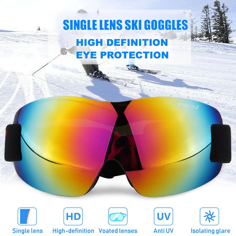 Skidglasögon män kvinnor snowboardglasögon enkelglasglasögon för vuxna skidåkning cykling vandring ögonskydd