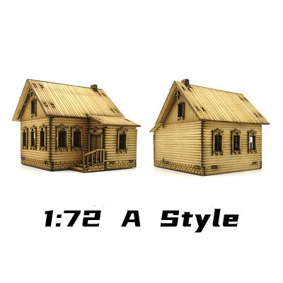 1: 72 World War II European Architecture Rural Farm Scene Wooden Assembly Model Decoration Handmade: A