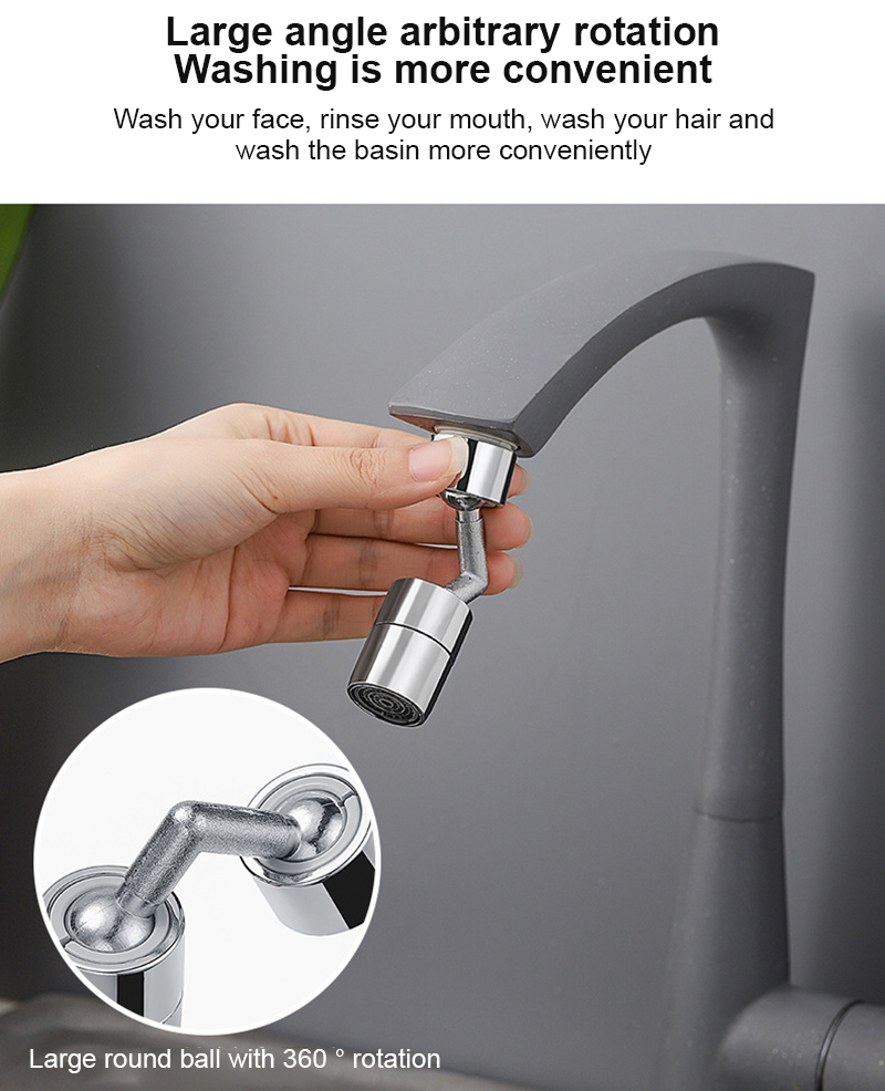 Universal Kitchen Plastic 720° Rotatable Splash Filter Faucet Sprayer Head Flexible Bathroom Tap Extender Adapter Foam Nozzle