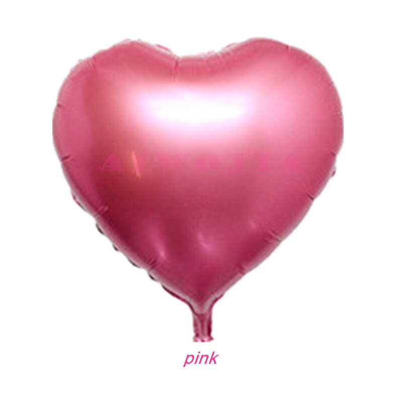 5 stk 10 tommer hjerteballoner bryllupsdekoration folieballoner oppustelig bold til fødselsdag bryllupsfest ballonforsyning 5z: Lyserød