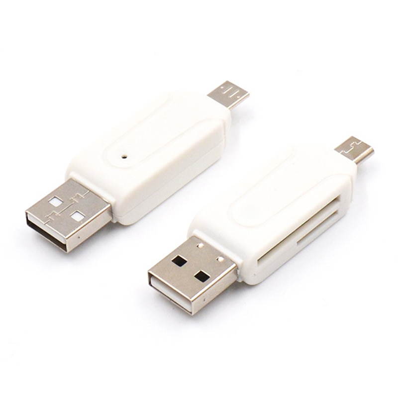 Adaptador universal micro usb 2 em 1, leitor de cartão tf/sd para android, pc, tf/adaptador de cartão sd para celular