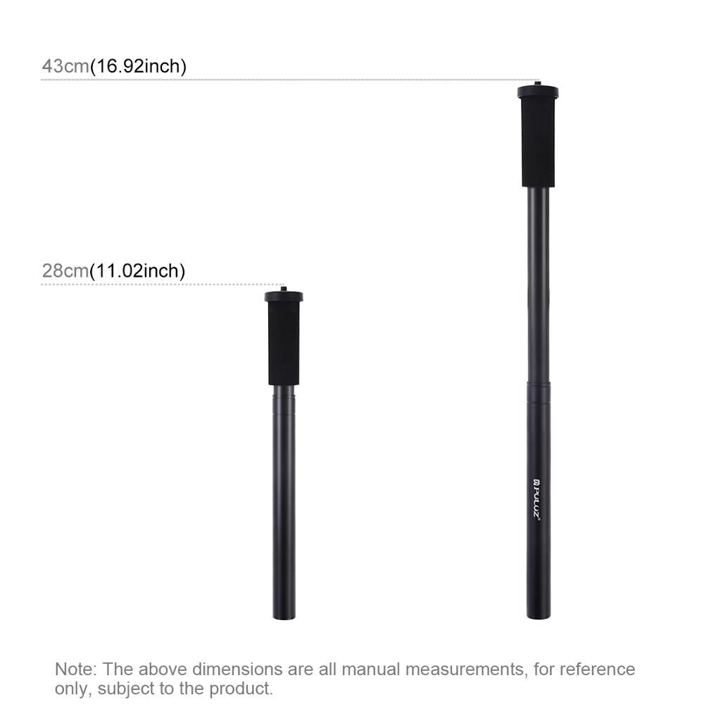 1/4 zoll See Schraube Handheld Einstellbare Aluminium Legierung Stativ Montieren Einbeinstativ Verlängerung Zentrale Welle Stange Stand Pol max 43cm