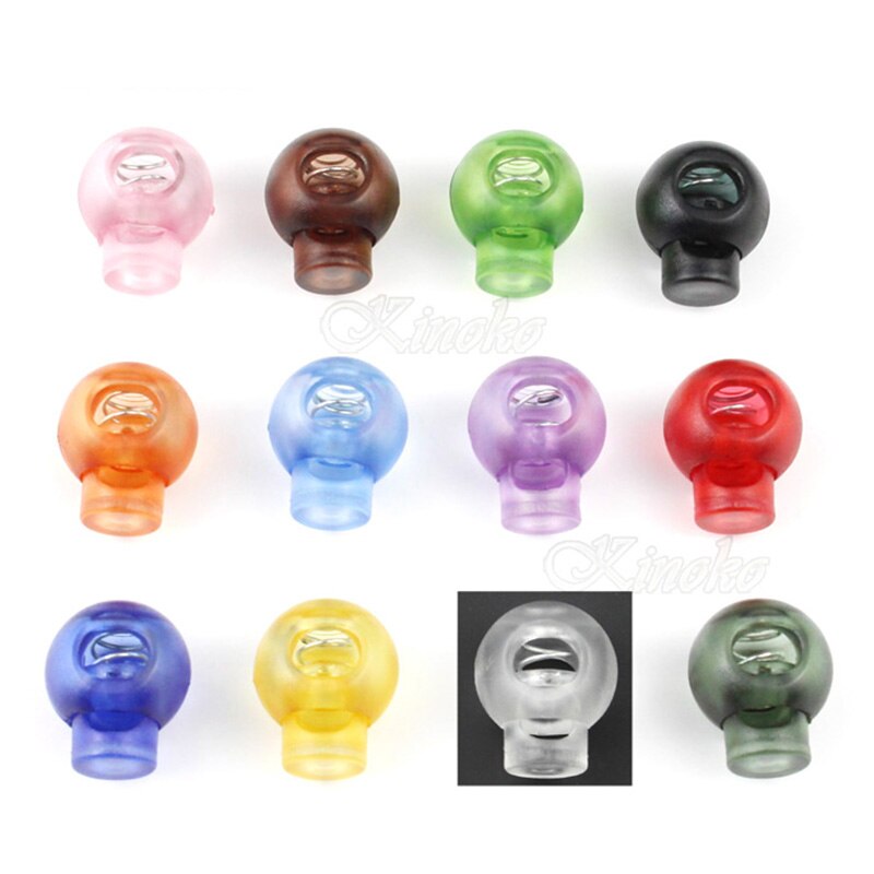 10 unids/lote de cierre de cordón de 18x15mm, bola redonda de colores, Clip de palanca transparente, encaje de zapato escarchado, piezas de bolsa de mochila para exteriores