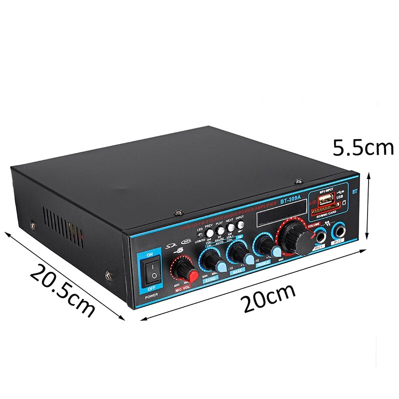 800W 12/220V Hifi 2CH Eindversterker O Home Theater Sound System O Mini Versterker Bluetooth Fm usb Sd-kaart Voor Thuis Auto