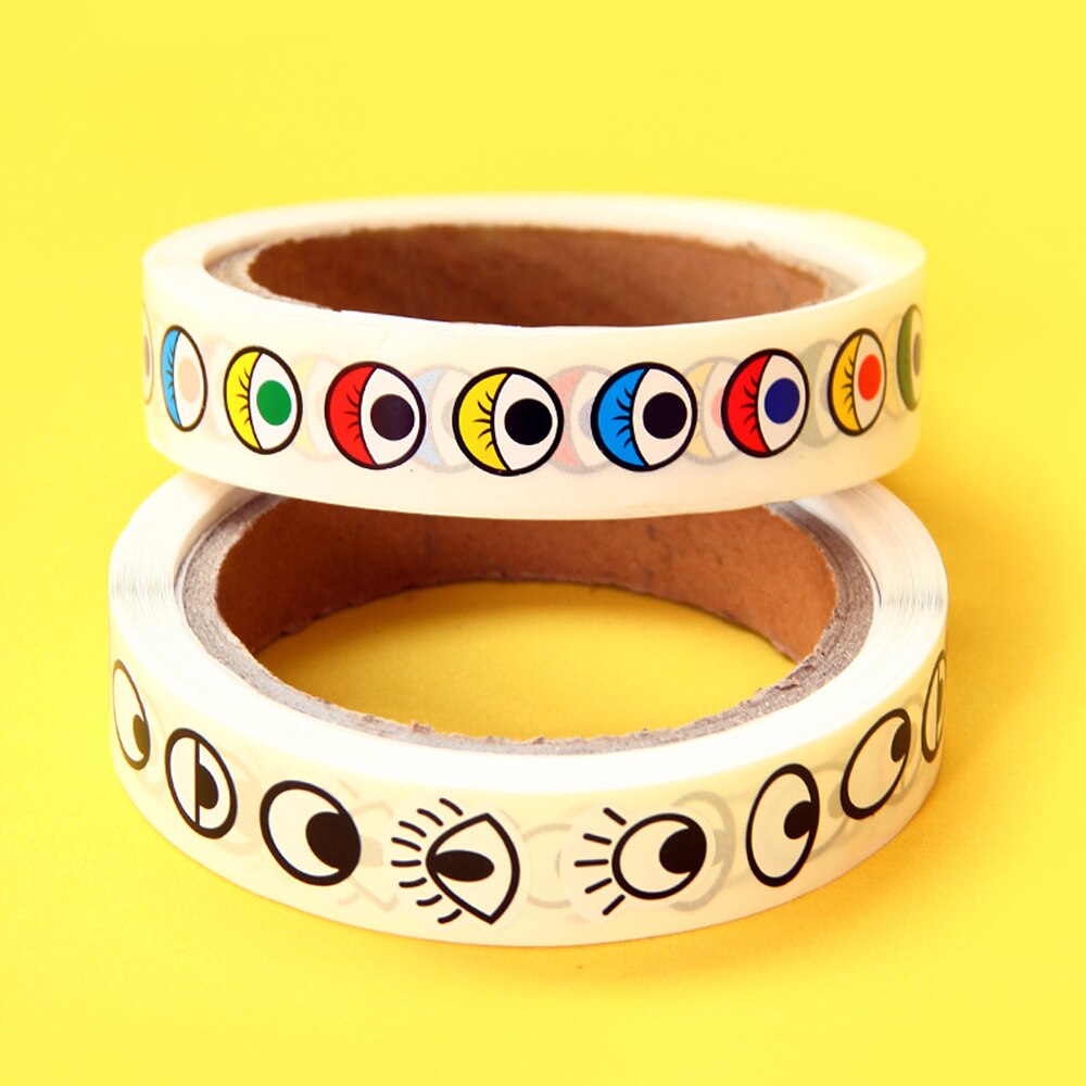 825Pcs 15m Stickers For Children DIY Eyes Adhesive Paper Adhesive Tape Kindergarten Handmade Color Eyeballs