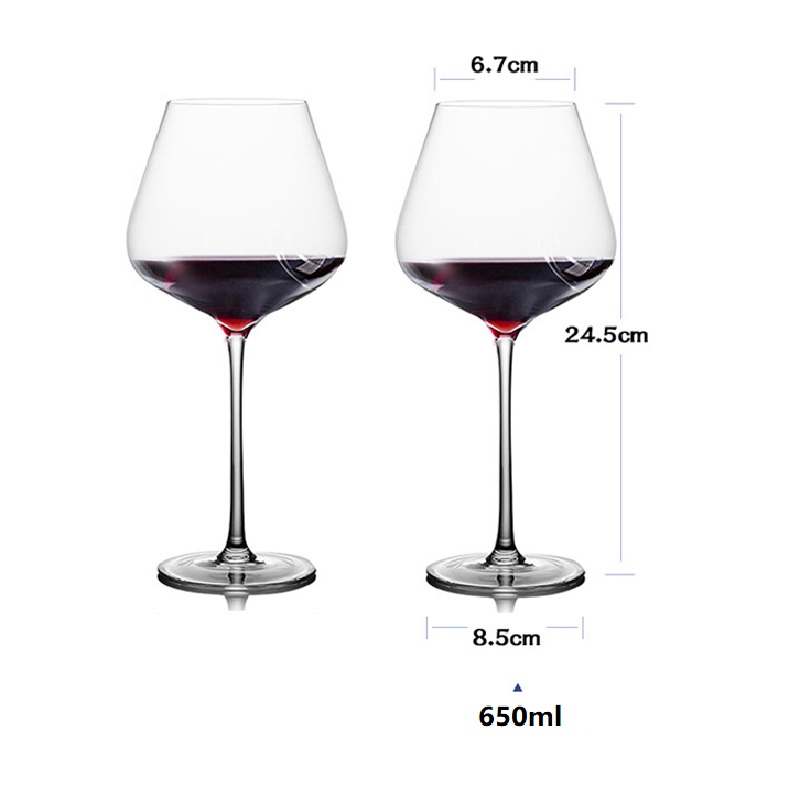 2 stk krystal rødvin glas blyfri bordeaux bordeaux bæger europæisk stor mavesmagning kop hjem bryllup øl kop drinkware: 650ml
