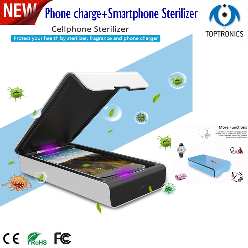 Toptronics de carga de teléfono y USB para el hogar desinfectante UV para Smartphone reloj pulsera ropa interior cepillo de dientes