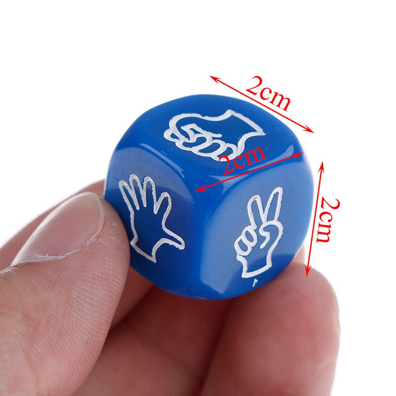 2Stck 6-Seite Würfel Spielzeug 20mm Lustige Trinken Spiel Würfel Felsen Papier Schere Finger-vermute Glücksspiel