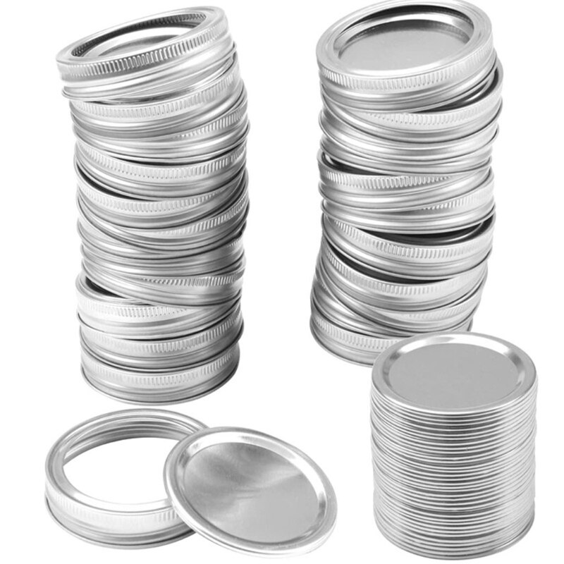 Canning Lids, Regular Mouth Mason Jar Lids And Bands, Stainless Steel Lids For Mason Jar10 Pack (Silver) 86MM