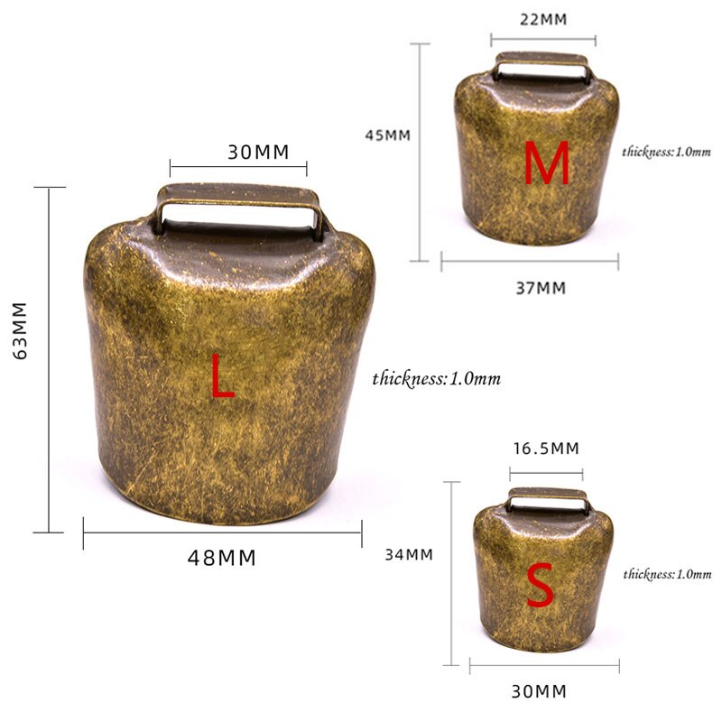 Cloche en cuivre pour bétail et mouton, grande cloche en cuivre pour empêcher la perte de vache, cheval, produits pour animaux de ferme