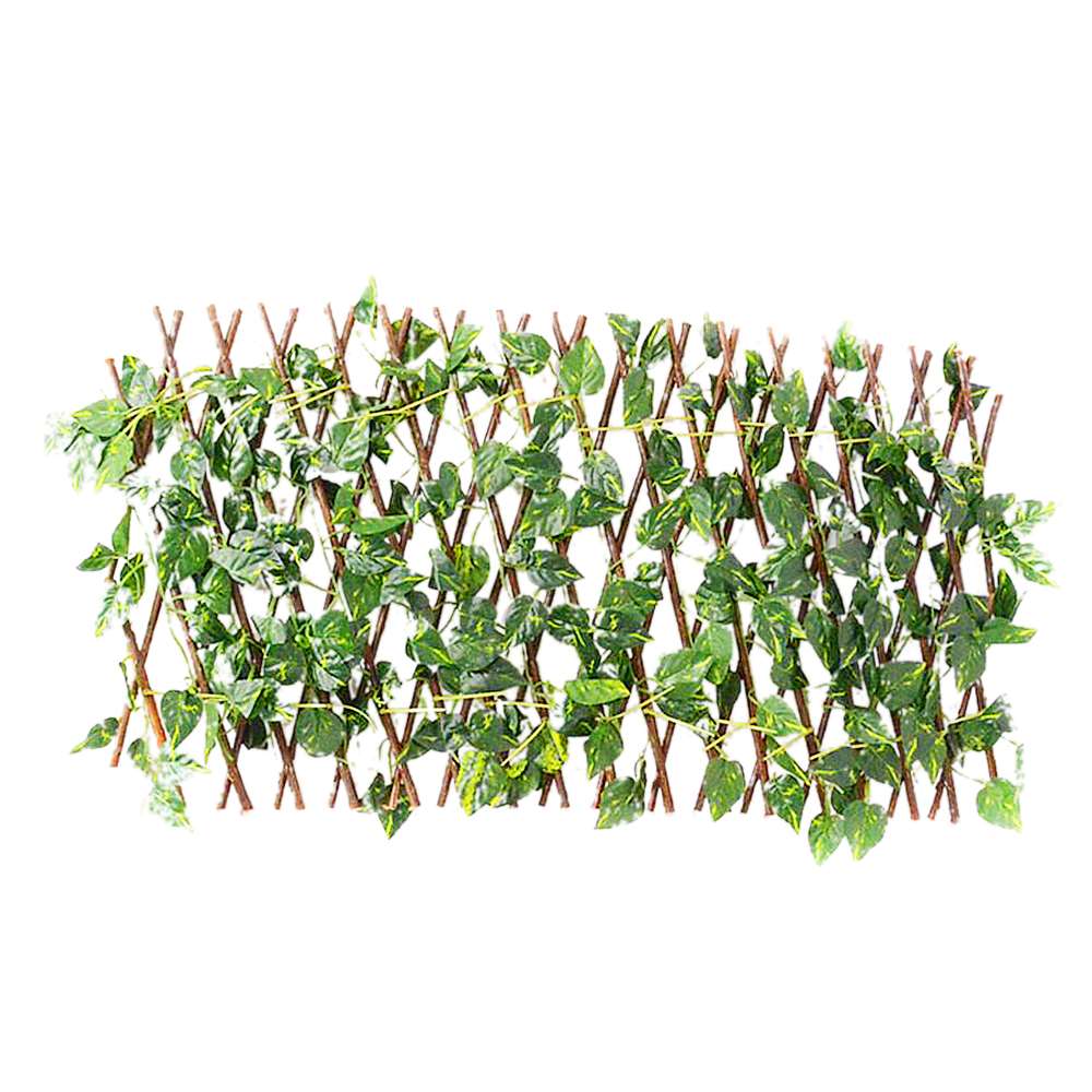 Retractable Garden Trellis Fence Artificial Expandable Faux Ivy Privacy Fence Wood Vines Climbing Frame Gardening Plant Decor