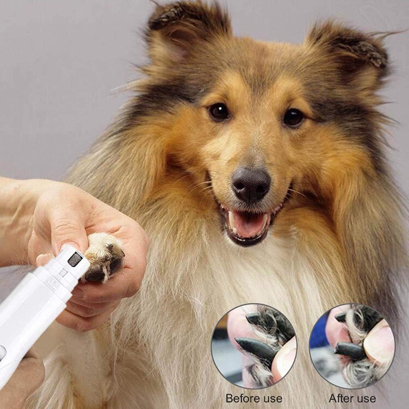 Rechargeable Dog Nail Grinders USB Charging Pet Nail Clippers Quiet Electric Dog Cat Paws Nail Grooming Cleaning Trimmer Tools