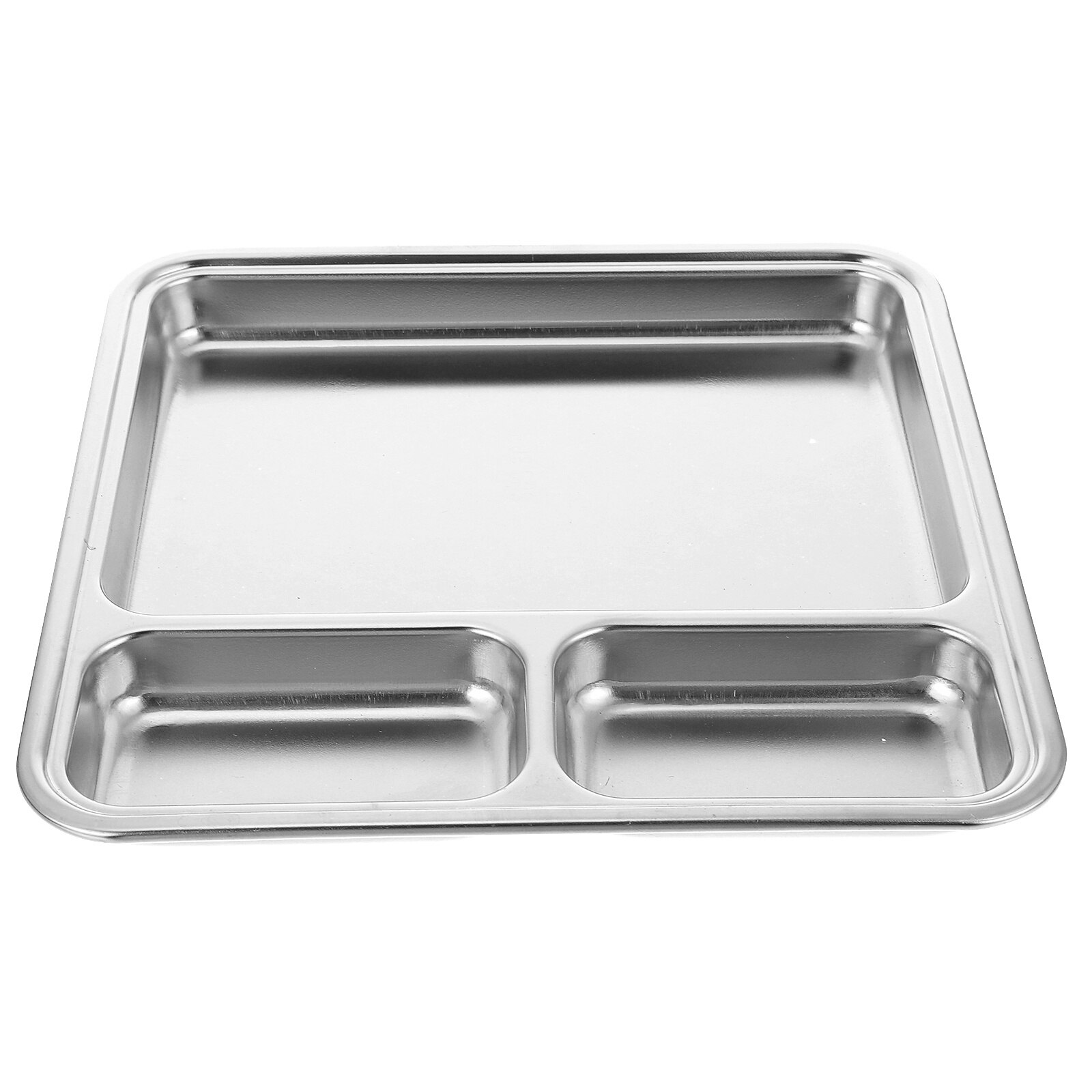 1Pc Practical Convenient Food Plate Multi-grids Barbecue Plate: Silver