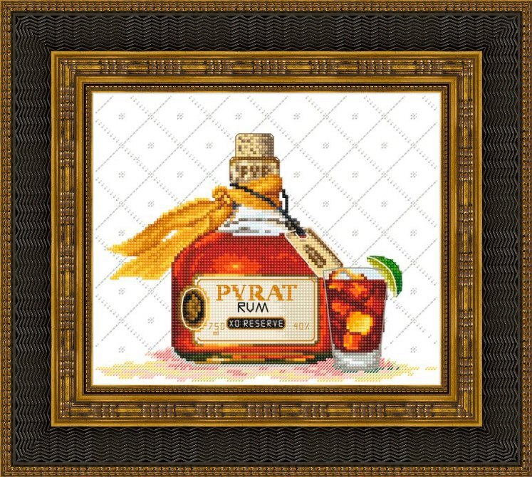 Tellet korsstingsett brandy rum bailey remy martin courvoisier xo vin øl drikke , 1 sett: D / 14ct telt lerret