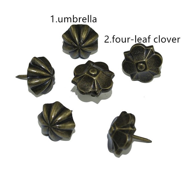 50 stk 20*23mm vintage paraply firkløver negle dekorative stifter studs trækasse sag møbel søm pushpin