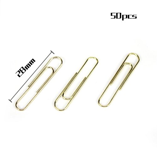 Clip de papel dorado, Clips de Metal, pinzas de agarre negro, para documentos, oficina, escuela, papelería, fotos, entradas, notas y letras, 50 Uds.: 02