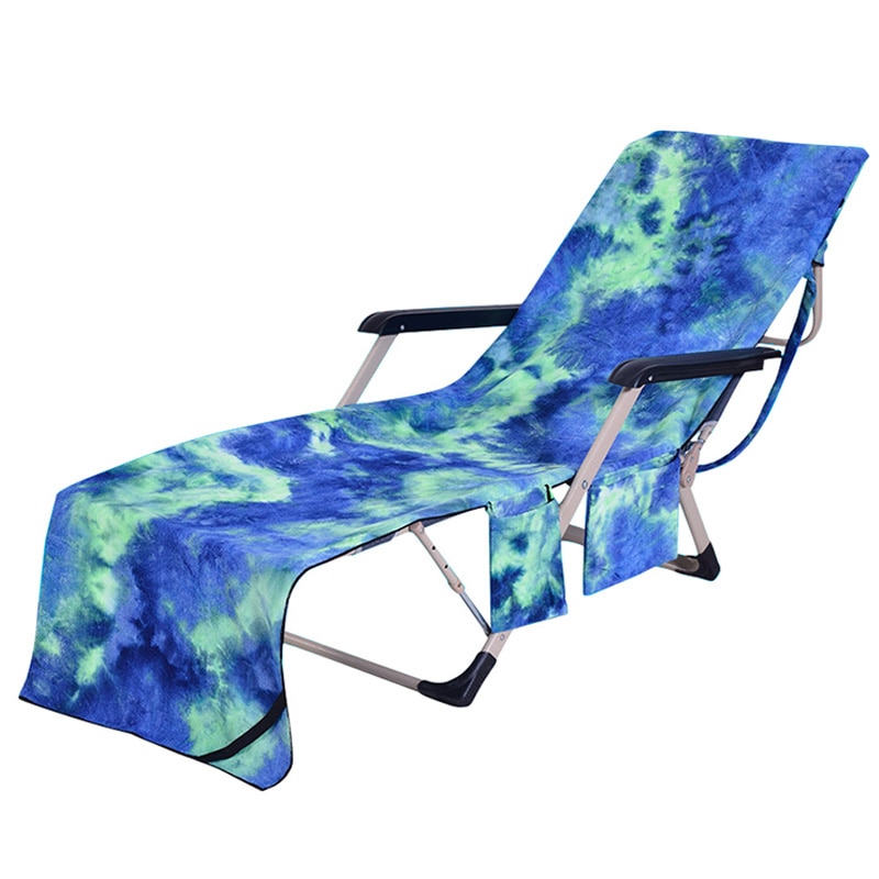 Beach Towels Portable Beach Pool Sun Lounge Chair Cover Bath Towel Bag 2 Pocket Patio Chaise Lounge Chair Covers Outdoor Towel