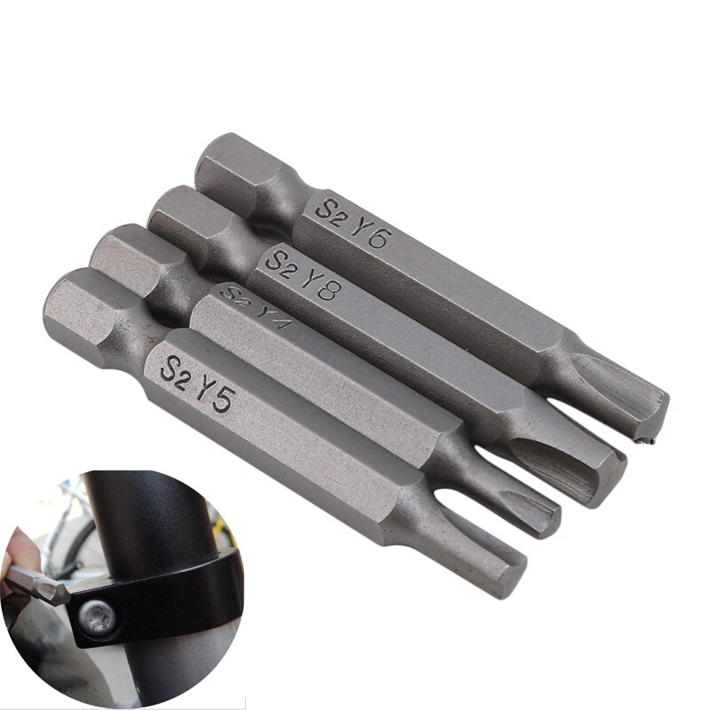 4Pcs 50mm Square S2 Trident Bit Screwdriver Bit Set Tools Repair Screwdrivers Kit Hex Shank Drill Bit For Power Hand Tools