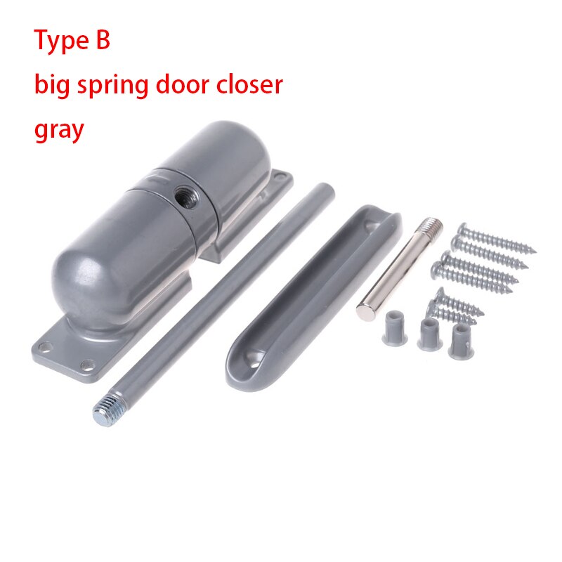 Spring Door Closer Automatic Closing Adjustable Surface Mounted Fire Rated Door Stopper Door Hardware: Type b gray