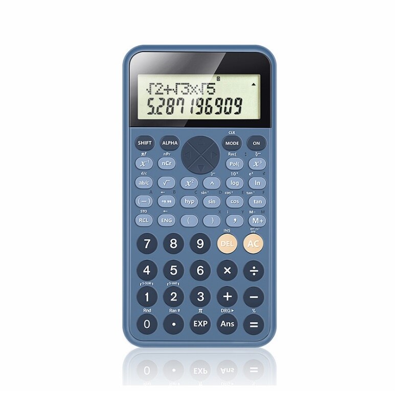 Nova função ciência grande tela calculadora 240 funções solares e bateria de duas maneiras energia fração hyperbolic para estudantes