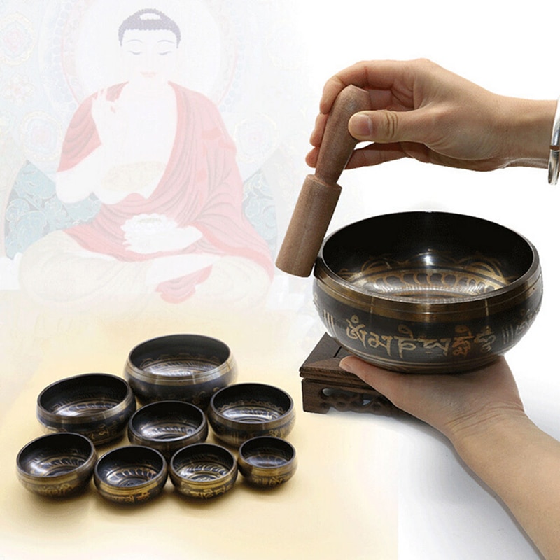 Tibetan Singing Bowl Himalayan Buddhist Yoga Meditation Percussion Copper Sound Therapy Nepal Handmade Singing Bowl