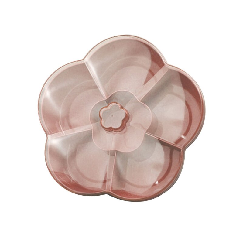 6 compartments Flower Shape Snack Storage Box Nut Candy Serving Tray with Lid