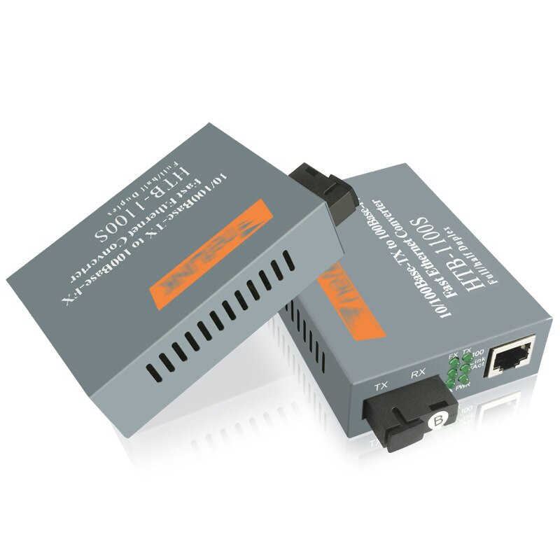 Netlink Media Converter HTB-1100S-A/B Glasvezel Media Transceiver 25Km Sc 10/100M RJ45 Single Mode enkele Vezel