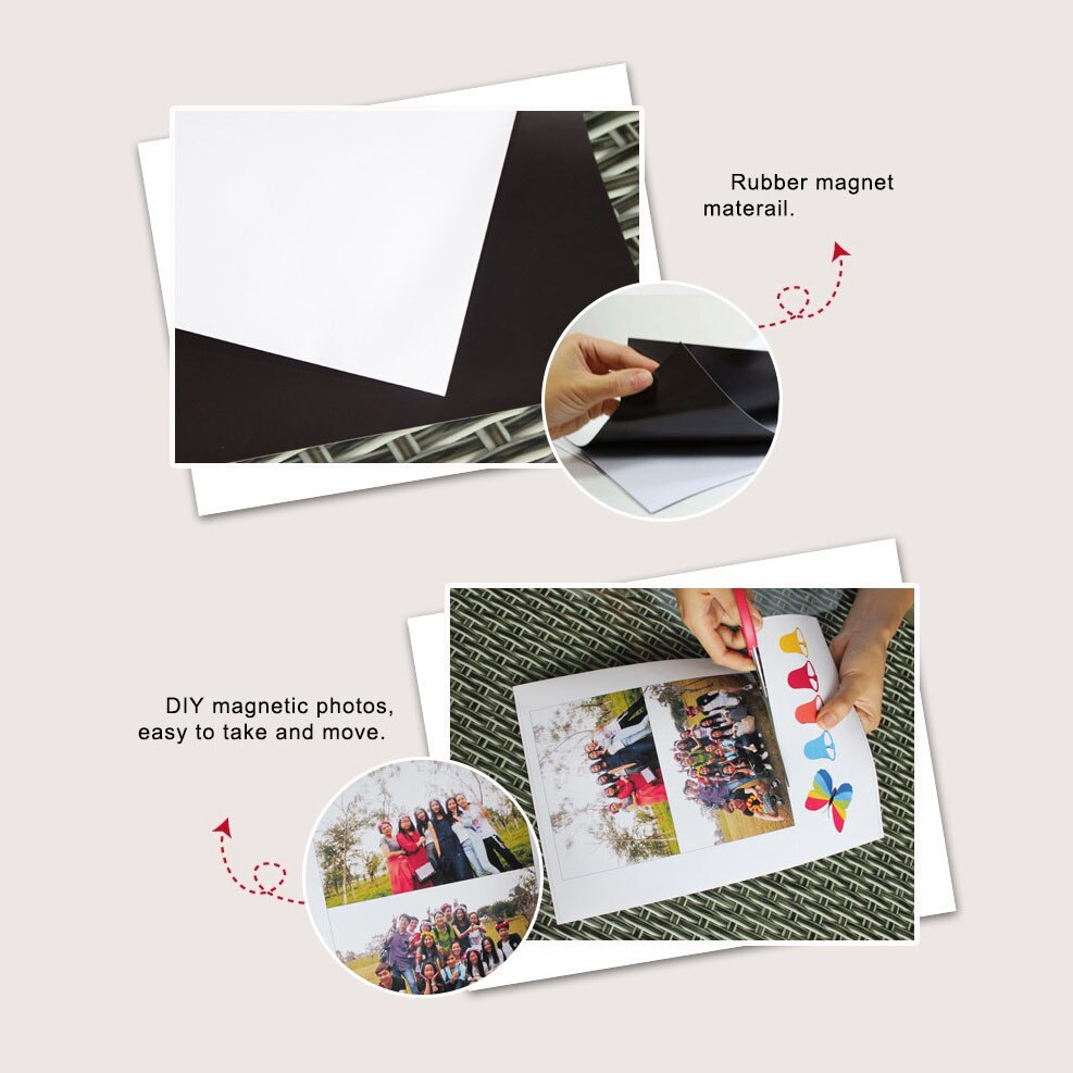10 stk/parti  a4 magnetiske inkjet printark fotopapir mat finish magnetisk printpapir køleskab køleskab mærkat klistermærker