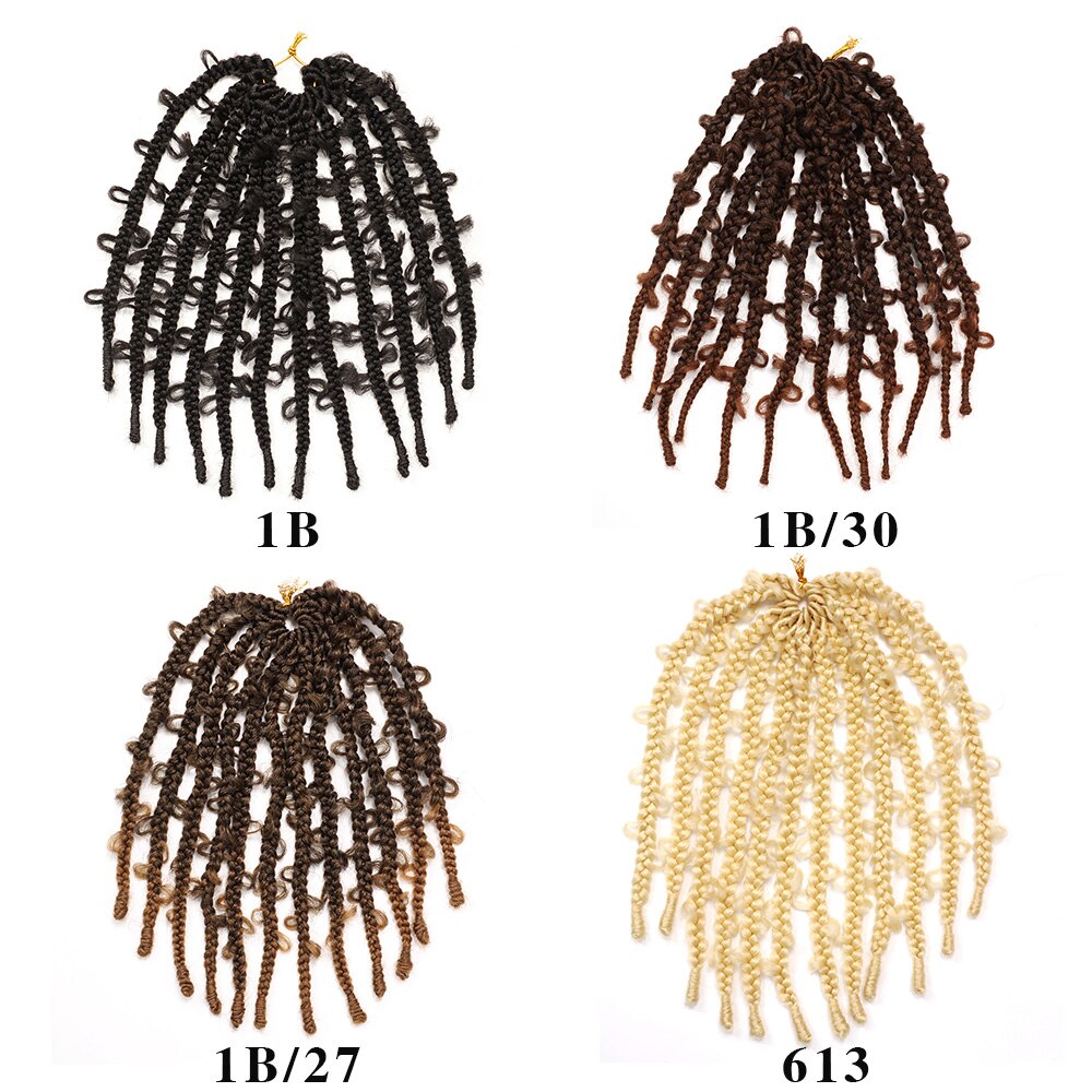 Synthetic 12" Butterfly Locs Crochet Hair Distressed Butterfly Locs Crochet Braids Goddess Pre Looped Bob Locs Pre-Twist Braid