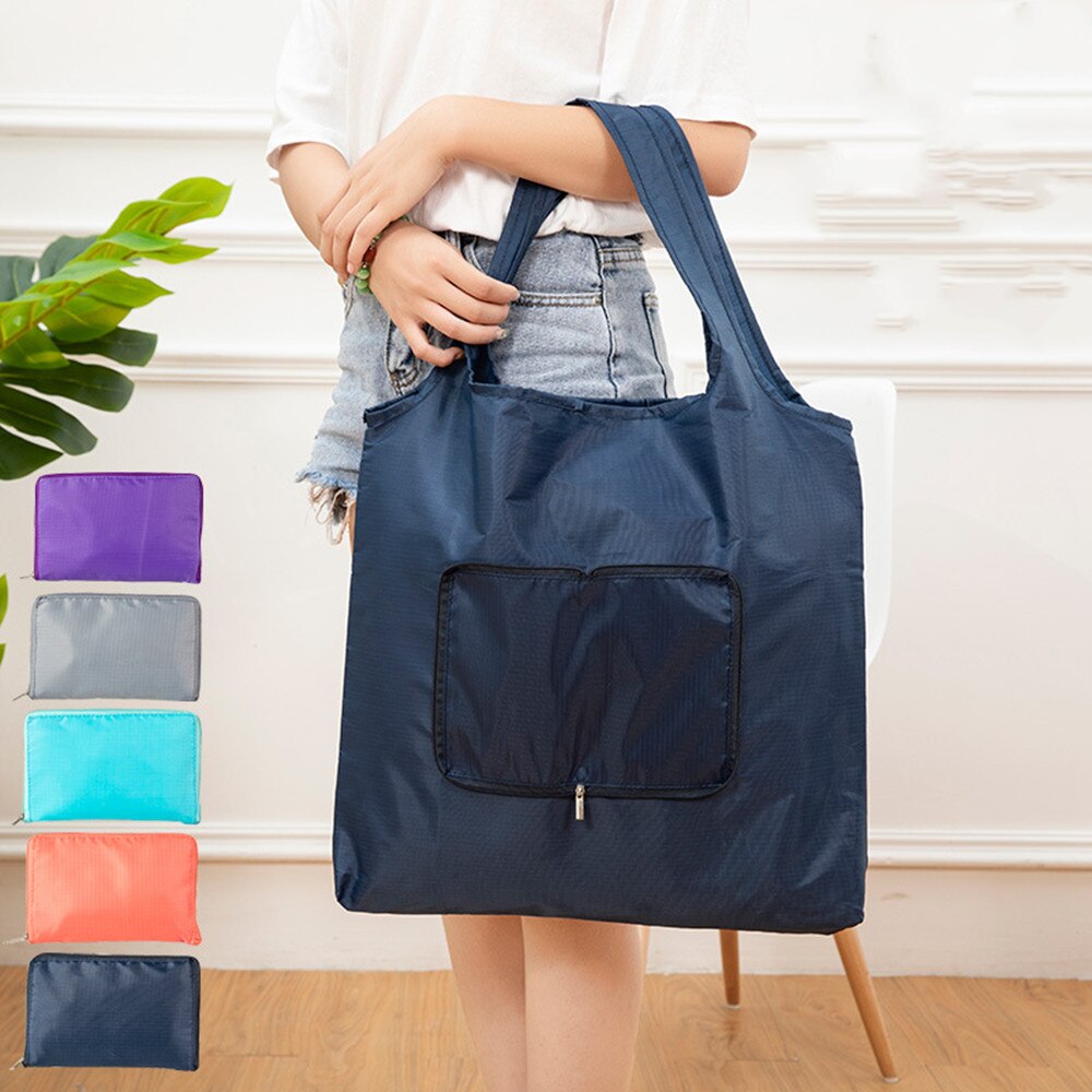 Herbruikbare milieuvriendelijke boodschappentassen met rits, opvouwbaar, klein formaat, premium, lichte opvouwbare tas