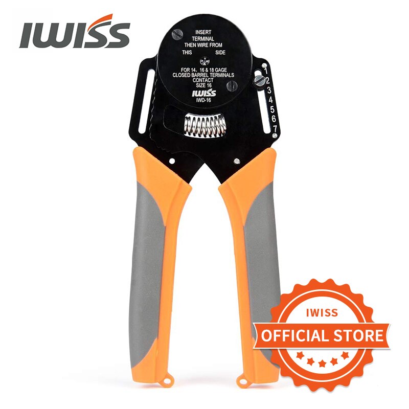 Iwiss IWD-16 Mini Crimper Piller 18/16/14 Awg Hand Tool Voor Deutsch Connector Deutsch Dt, Dtm, dtp Terminal W2 Tang: Default Title